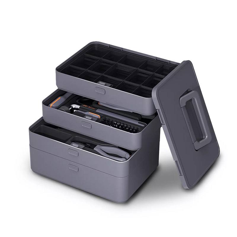 Kit de herramientas JIMIHOME X4-ABCD, Taladro eléctrico, alicate, martillo, juego de llaves hexagonales, cinta métrica.