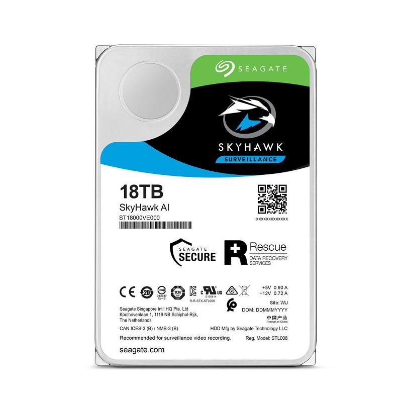 Disco Duro SEAGATE SKYHAWK AI 18TB, 256MB Cache, SATA 6.0GB/S, 7200RPM, 3.5", para Videovigilancia