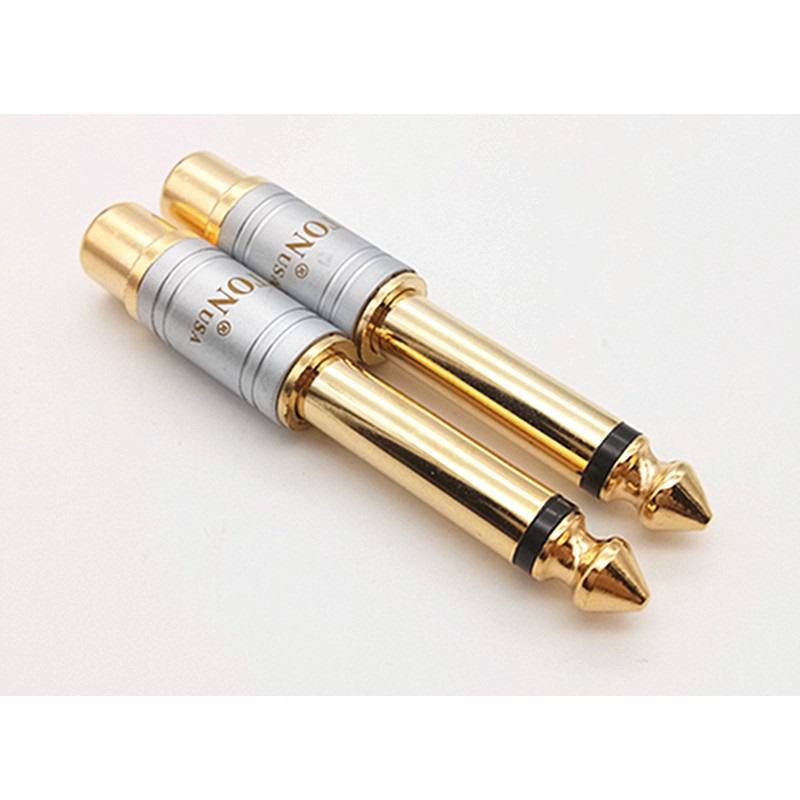 Adaptador de sonido 6.35 mm macho a RCA hembra de 6.5 mm, chapado en oro