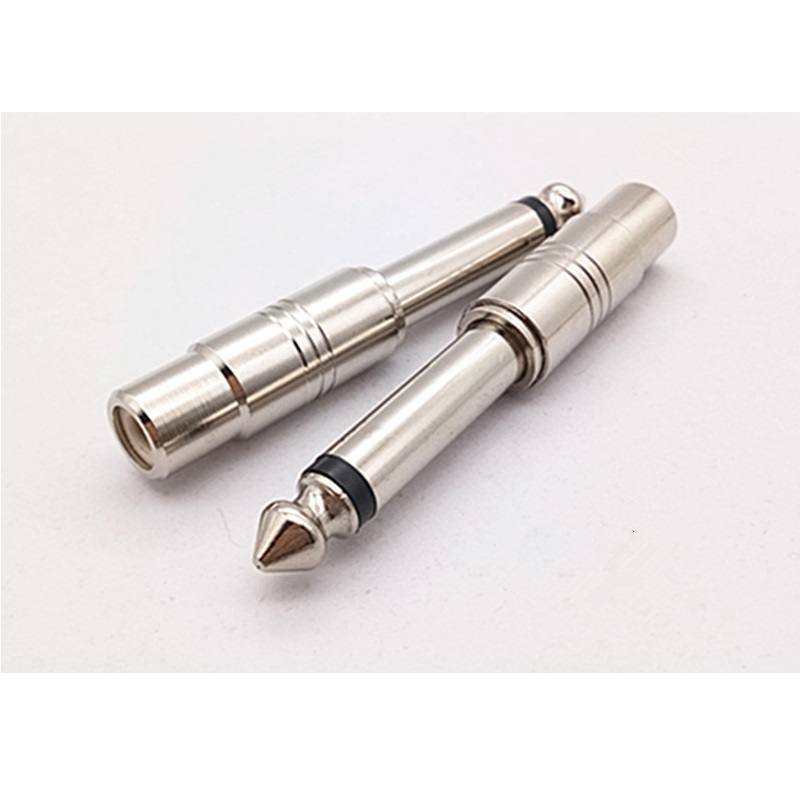 Adaptador de sonido 6.35 mm macho a RCA hembra de 6.5 mm, chapado en Plata