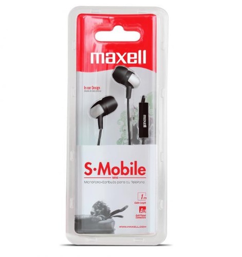 Audifonos con Microfono MAXELL (347301) Para celular BlackBerry& iPhone,3.5mm - Negro