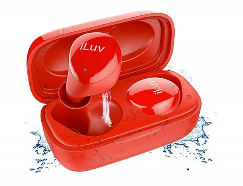Audifonos iLuv Bubble Gum Air True, con tecnología inalámbrica Bluetooth 5.0, Micrófono, Rojo