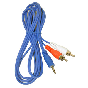 CABLE de Audio tipo Y, 1/8" ESTEREO A RCA x 2 - 3.5M / 11 Pies