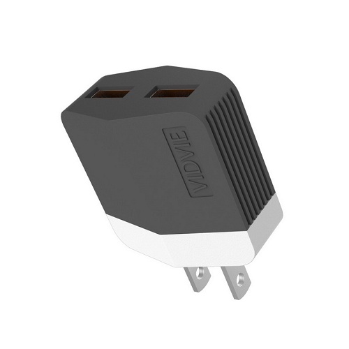 Adaptador de corriente VIDVIE con 2x USB, 2.4A con cable iPhone 5/6