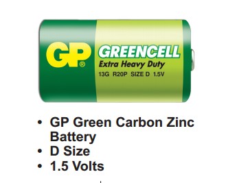 BATERIA GP size: D, R20P, 1.5V, GREENCELL,1 PILA