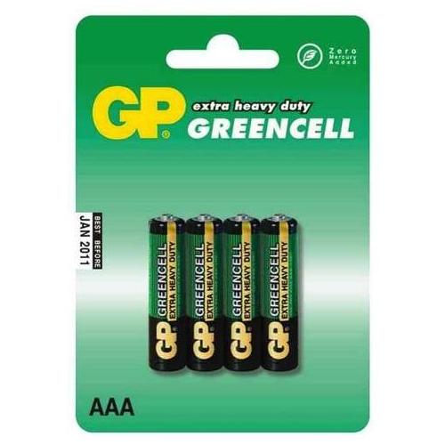 BATERÍA AAA GREENCELL GP- R03, 1.5V-4 UNIDADES, 24G-U4