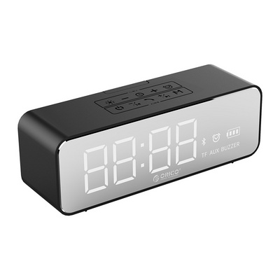 Bocina ORICO Sound Plus C1, Bluetooth con reloj despertador, micrófono, Negro