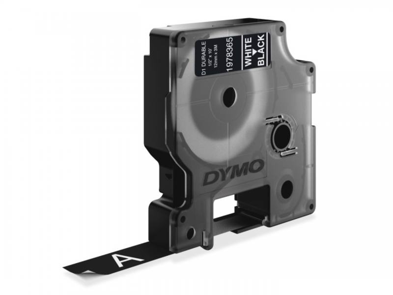 Cartucho de cinta de etiquetado, DYMO D1 1/2" x 10ft, Negro