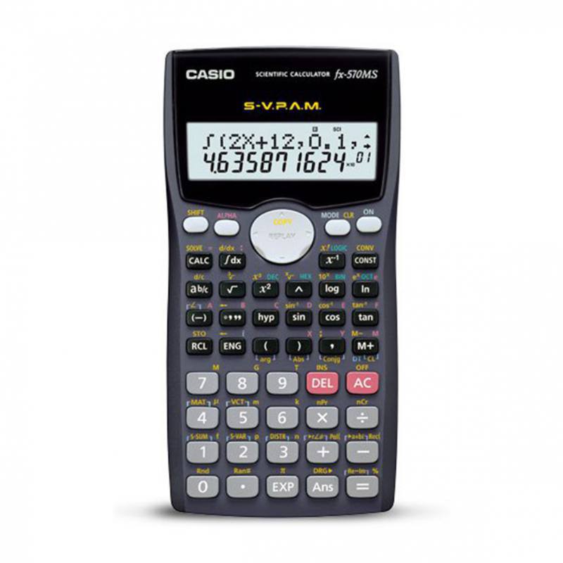 Calculadora Cientifica Natural Casio 401FUNCIONES, 2LINEAS, LR44, RESOLUCION DE ECUACION-NEGRO