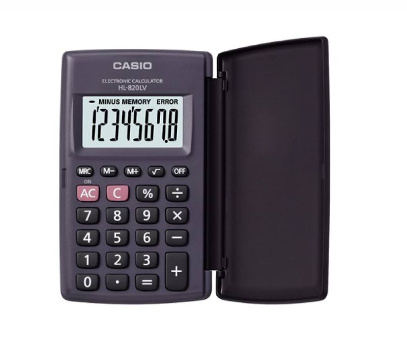 Calculadora Bolsillo Casio, 8 digitos, Gran Pantalla, funcion basica, CON TAPA