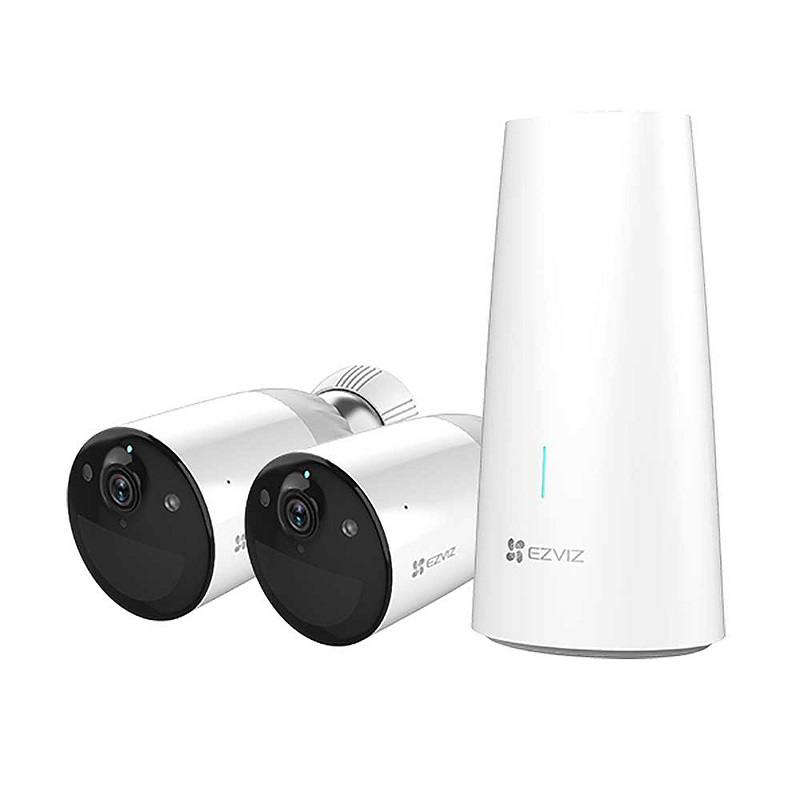 Kit Cámaras EZVIZ BC1-B2, 2x IP Bullet 2MP 1080p FHD + estación base, audio bidireccional, IP66, bateria integrada
