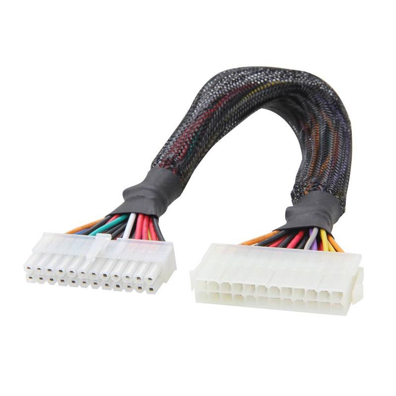 Extención de cable de poder 24 pines macho a 24 pines hembra ATX, color negro