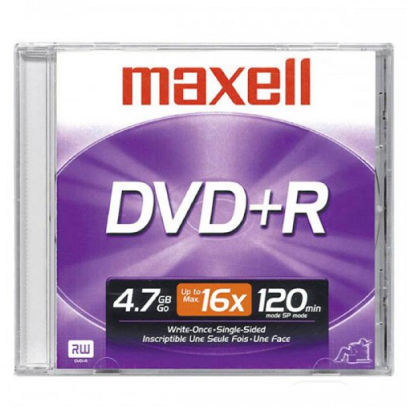 DVD+R 4.7GB 16X 120min, MAXELL Graba solo una vez/ un solo lado, (por unidad)