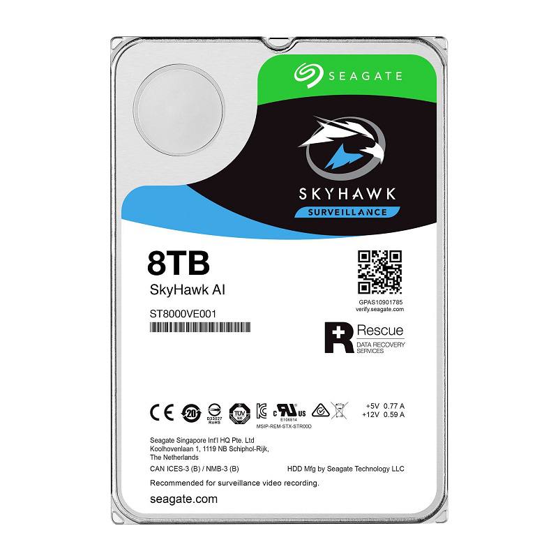 Disco duro Seagate SkyHawk 8TB 3.5", 7200 RPM, 256MB Cache SATA 6.0Gb/s, para Videovigilancia