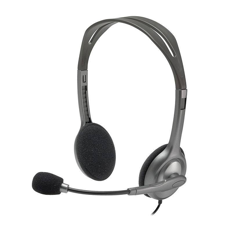 Headset Logitech H111, stereo, conexión 3.5 mm, con micrófono