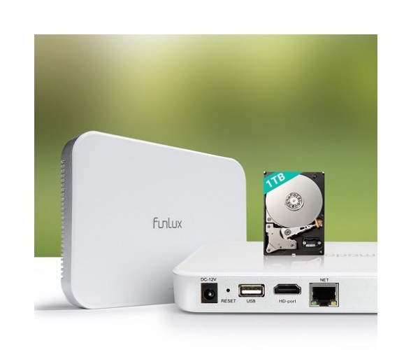 NVR HD 720P HDMI de 8 canales con 1TB, 100fps, 2.4GHz , Compatible con dispositivos Funlux / Zmodo