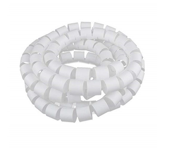 Organizador de cables en espiral de plastico de 22mm Blanco (xPie)