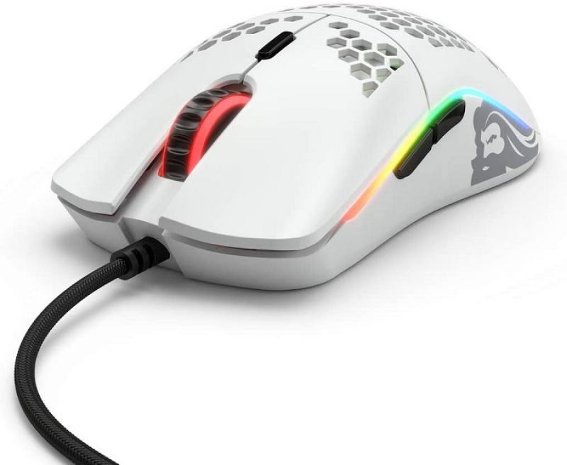 Raton Gaming Glorious Model D RGB, 6 botones, 12,000 DPI, conexión USB, Glossy White