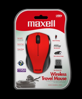 Raton MAXELL Optical MOWL-200 Inalambrico mini 800dpi - ROJO
