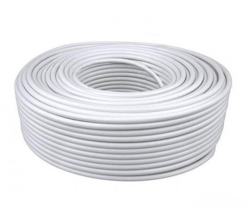 Cable Coaxial RG59 Blanco T-VISION, (RG59+2DC) 100 METROS, 2(24 x 0.2mm)
