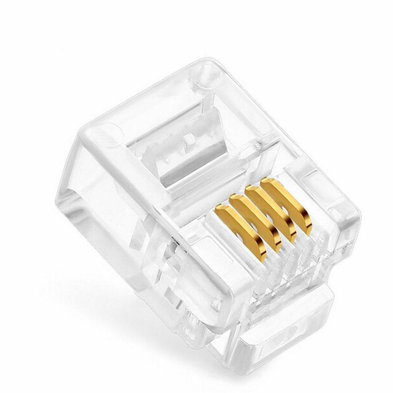 Conector AMP RJ11, 6P4C para cable ethernet, 4Pin