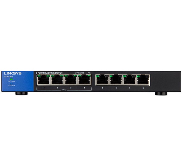Switch LINKSYS LGS108P 8 Puertos Business Desktop GIGABIT 4 POE+ 10/100/1000