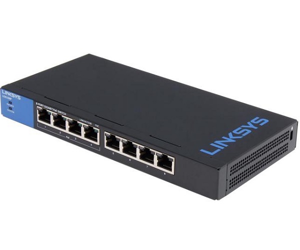 Linksys LGS108P-EU switch de red Gigabit no administrado de 8 puertos con 4 puertos PoE , hasta 1000 Mbps para empresas y particulares, vigilancia IP Linksys LGS108P-EU switch de red Gigabit no administrado de 8 puertos con 4 puertos PoE , hasta 1000 Mbps para empresas y particulares, vigilancia IP