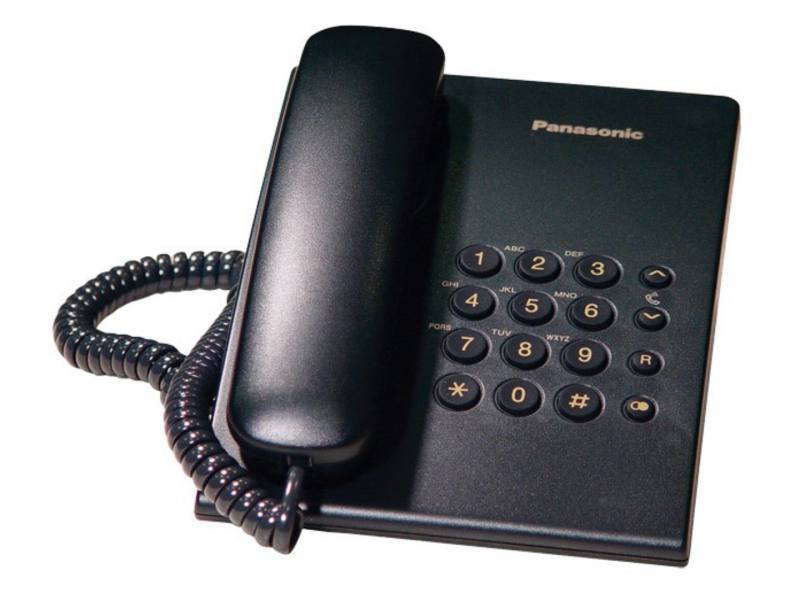 TELEFONO SENCILLO PANASONIC KX-TS500 DE UNA LINEA--NEGRO