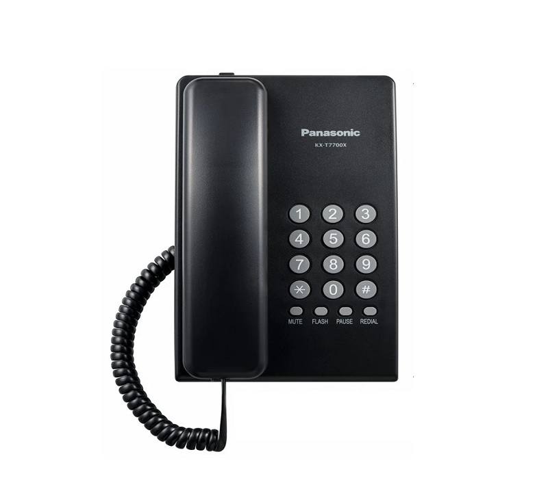 TELÉFONO BÁSICO PANASONIC KX-T7700 EN COLOR NEGRO