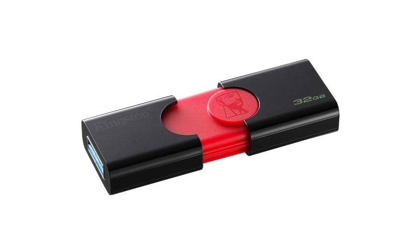 Memoria Flash USB 32GB 3.0 KINGSTON DataTraveler 106, 32 GB, Negro y Rojo