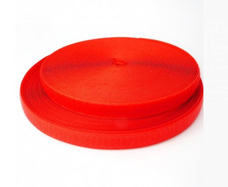 ROLLO DE VELCRO DE 25M(1cm ANCHO x 1cm ALTO) Rojo